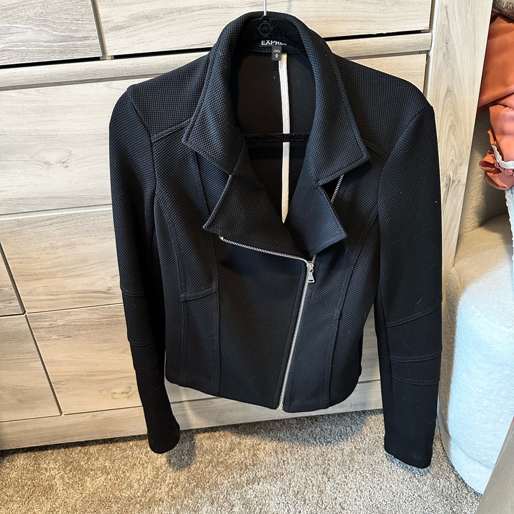 Express Black Blazer with Asymmetrical Design